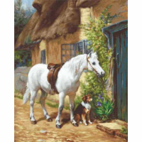 The Cottage Luca-S Goblen G572 by The Cottage Aida 25ct Zweigart Uk 24x30cm Motif Kuda Putih & Anjin