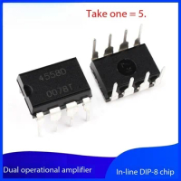 5PCS NJM4558D CD/DD Dual Operational Amplifier In-line DIP-8 chip