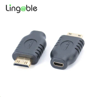 Lingable Mini HDMI Male to Micro HDMI Female Adapter HDMI C to D Connector Converter for Tablet Camera