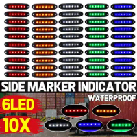 1/4/10x 24V 6LED Car Truck Side Marker Light Turn Signal Indicator LightS Clearance Lamp Taillight for Trailer Lorry Bus Pick Up