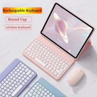For OPPO Pad Air 10.36 inch Round Cap Keyboard Mouse Case Rechargeable Bluetooth Stand Cover for OPPO Pad 11 Air 10.36" 2022