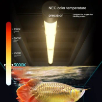 LED Aquarium Light , Submersible Glass Fish Tank Arowana Luring Lamp Strip, Help Fish Color Grow, 98-128cm, 3000K, 6700K, 15000K