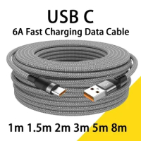 5-Meter Extended Type-C Usb Android 6A Super- Charging Cable Suitable for Huawei Xiaomi Vivo and Leeco Phone 3M Data Cable