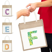 Jute bag Linen Shopping Bag Large Capacity Cotton Engrave Image Female Eco Tote Bag Cloth Shopper Ba