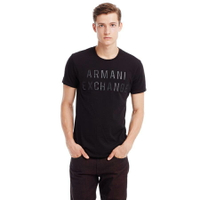 美國百分百【Armani Exchange】T恤 AX 短袖 logo 上衣 T-shirt 黑色 S M號 E781