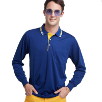 【男人幫】大尺碼-領子配色抗UV防蚊吸排吸濕排汗長袖POLO衫(WW2046)
