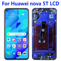 6.26''New For Huawei nova 5T LCD Display Screen Touch Panel Digitizer Replacement Parts For Huawei nova 5T LCD With Frame
