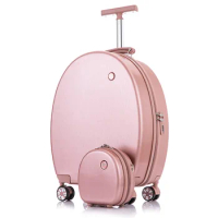 20 Inch Women's Travel Suitcase 2 Pieces Sets With Wheels Trolley Rolling Luggage Sling Bag Check-in Case Valises Free Shipping