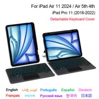 Keyboard Case For iPad Air 11 2024 M2 11" Tablet Air 5 4 iPad Pro 11 1st 2nd 3rd 4th Gen 2018-2022 TouchPad Smart Keyboard Stand