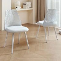 Dining Chair Set of 2, Velvet Dining Chair with Metal Legs, White for Dining Room, Office，Dining Chairs