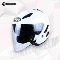 KYT GALAXY FLAT-R SOLID DOUBLE VISOR ORIGINAL - Helm half face kyt white L