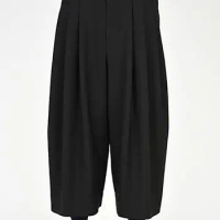 Men's Casual Pants Wide Leg Pants Culottes Spring And Autumn New Japanese Dark Loose Large Size Eight Design Samurai Pants