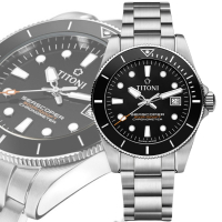 TITONI 梅花錶 Baby Seascoper 300 天文台認證 陶瓷圈潛水機械腕錶 83300S-BK-702