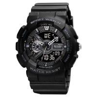 [COD] Jam Tangan Analog Digital Fashion Sporty Pria Cowok Waterproof Dual Time Alarm Stopwatch EL Li
