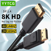 8K 4K 144Hz 165Hz Display Port Adapter Display Port Cable DP 1.4 to DP Cable For Video PC Laptop TV DP 1.2 8K Display Port Cable
