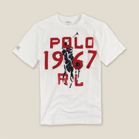 美國百分百【全新真品】Ralph Lauren T恤 RL 短袖 T-shirt Polo 大馬 貼布 白色 XS號 青年版 I105