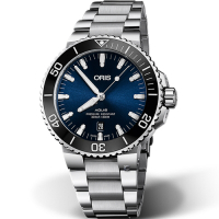 Oris豪利時Aquis時間之海300米潛水機械錶-藍/43.5mm