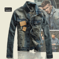 Mature Life Hot เสื้อแจ็กเก็ต Denim สำหรับผู้ชาย เสื้อแจ็กเก็ต Denim สไตล์วินเทจล้าง Danim Jacket MS