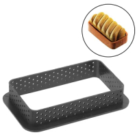 1PCS Baking Mould Cake Mold French Dessert Bakeware Cutter Perforated Mousse Circle Tart Ring Mold Round Heart Square Shape