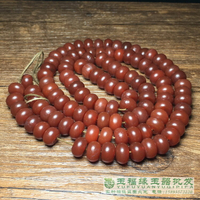 西亞天然老紅瑪瑙手鏈男算盤桶珠108佛珠念珠手串項鏈風化紋瑪瑙