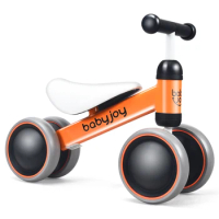 Baby No-Pedal Balance Bike Toddler Learn Ride-On Toy Walker 4 Wheels Orange