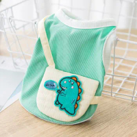 Small Dinosaur Dog Vest Thin Breathable Cat Bipod Teddy Bear Small Dog Spring and Summer Pet Clothing Puppy Clothes
