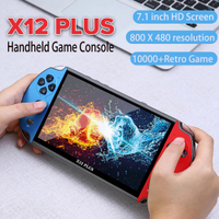 X12 Plus คอนโซลเกมมือถือ X7 X7 Plus M50 7.15.14.3นิ้วหน้าจอ HD เครื่องเล่นวิดีโอเสียงแบบพกพา10000เกมคลาสสิก