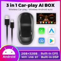 Android AI TV BOX Wireless for Carplay Auto Intelligent Adapter Support YouTube Netflix IPTV GPS DSP Car Streaming Plug and Play