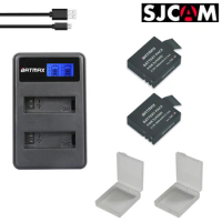 2x Bateries Sjcam Sj4000 Battery +LCD Dual USB Charger for SJCAM Sj 4000 SJ5000 Sj5000x SJ6000 Sj7000 Sj8000 Sj9000 Wifi SJ M10