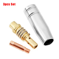 3pcs Set 15AK 1.0mm Contact Tip Holder Nozzle CO2 MIG Air Cooled Welding Accessories Sets 1mm Metal Welding Machining Tools