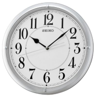 SEIKO 精工 滑動式秒針 靜音掛鐘(QXA637S)-銀框-白/31cm