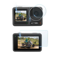 9H Tempered Glass Film for Dji Osmo Action 3 Touch Screen Film Cover Combo Set Action Camera Accessories