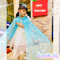 【UniKids】現貨 女童裝公主披風飾品套裝 萬聖節聖誕節角色扮演變裝派對 XFSP28-2F(藍)