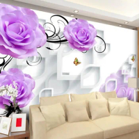 customized wallpaper for walls custom 3d wallpaper 3D box Rose reflection flower wallpaper 3d stereoscopic wallpaper