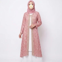 Premium Long Outer Brukat Wanita / Luaran Kebaya Kondangan Mewah / Cardigan Lace Pesta Elegan Semua 