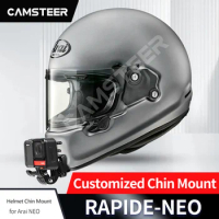 Camsteer Customized Aluminium Arai Rapide Neo Helmet Chin Mount for GoPro Max Hero12 11 10 9 Insta360 X3 X2 DJI Camera Accessory