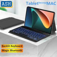ASH 7 Color Backlit Keyboard Case For Huawei Mediapad M6 8.4 M6 Turbo 8.4 M5 Lite 8.0 Keyboard Case Magnetic Tablet Shell