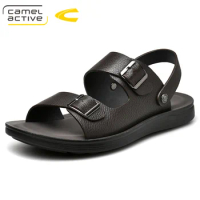 Camel Active 2019 New Summer Outdoor Casual Men's Sandals Genuine Leather Shoes Beach Male Hand Stitching Wrapped Toe Sandals