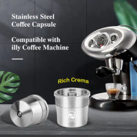 Recafimil Reusable Coffee Capsule for illy Coffee Maker Crema Refill Coffee Filter Stainless Steel Pod