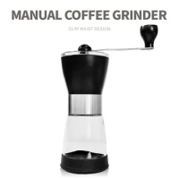 Coffee Bean Grinder Handmade Coffee Grinders Mini Grinder Stainless Steel Glass Hand-cranked Coffee Grinder Coffee Tool