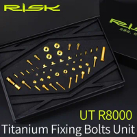 RISK 49pcs/ set Titanium TC4 Bicycle Screws Bolts Sets For Bike Derailleur System UT R8000 Bicycle Brake Bolt