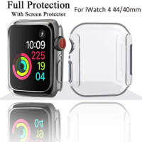 Slim Soft Silicone Case for Apple Watch Series 6 5 4 SE Cover Screen Protector Shell for iWatch 44mm 40mm Cover Watch Band
