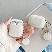 Luxury Glossy Earphone Case For AirPods 3 Headphones Cover For AirPods Pro Funda Capa With Cute Keychain For Airpods Airpod Case