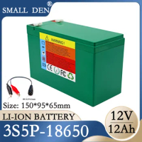 12V 12Ah 18650 3S5P Li-ion battery pack + 12.6V 3A charger Built-in 20A high power balance BMS 12V power supply