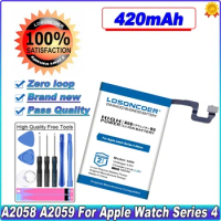 LOSONCOER A2058 A2059 420mAh Battery For Apple Watch Series 4 Gen S4 GPS 40mm 44mmReal Batteries Replacement Repair