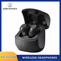 Audio-Technica ATH-CKS50TW Wireless In-Ear Headphones - Long Life Noise-cancelling Earbuds and Wireless Charging Case Black
