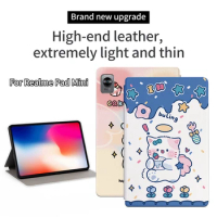 Cartootn PU Leather Tablet Case for OPPO Pad Air Realme Pad 2 X Realme Pad Mini 8.7 with Auto Sleep Wake Flip Stand Casing Cover