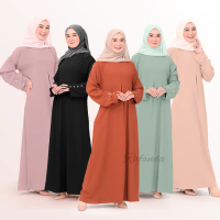 Gamis Dress Termurah Crinkle Airflow Polos Terbaru Wanita Premium Muslim Busui Simpel - Fara Rafanda
