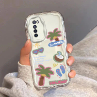 Vỏ cho Huawei NOVA 7 NOVA 7 PRO, vỏ hoa văn dừa, kem sóng, chống sốc, bảo vệ máy ảnh, mát mẻ, trong 