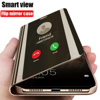 For Samsung M34 5G Case Luxury Clear View Mirror Flip Stand Phone Case For Samsung GALAXY M34 2023 M 34 Protection Back Cover